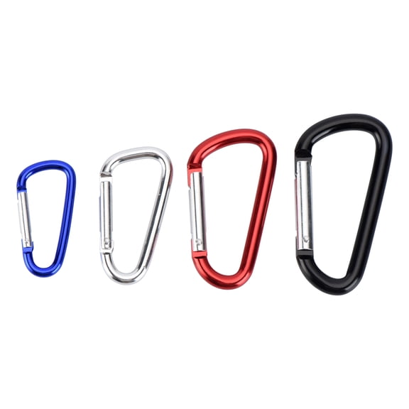 Hyper Tough Colored Anodized Snap D-ring Set, Aluminum, 12 Pack