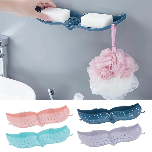 Caja de jabón de plástico para colgar en la pared, soporte para jabones, baño, cocina, suministros para el hogar