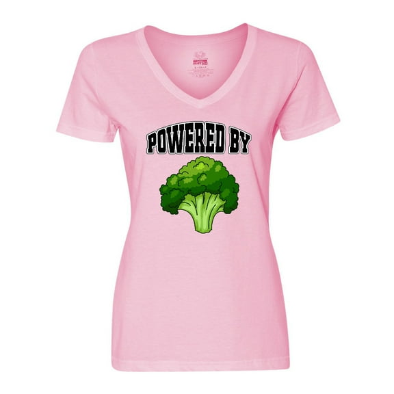 Inktastic Powered by Broccoli Women's V-Neck T-Shirt