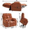 thumbnail image 5 of SYNGAR Power Lift Recliner Chair for the Elderly, Oversized Recliner with Massage and Heat, 2 Hidden Cup Holders, Side Pockets, 26" Width of Seat, 4 Motor, Reclining Chair, Rose, 5 of 9