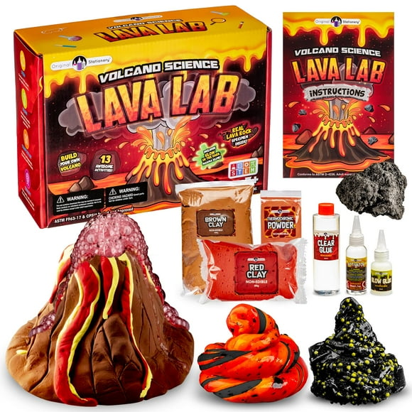 Original Stationery Kit de Slime Science Lave, Kit Scientifique Amusant pour Jouer à des Jeux de Slime, Créer un Slime Phosphorescent & Faire des Expériences Scientifiques pour Enfants 6-8