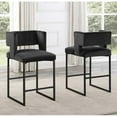 thumbnail image 3 of Lynx Blue Velvet Bar Stools in Gold (Set of 2), 3 of 5