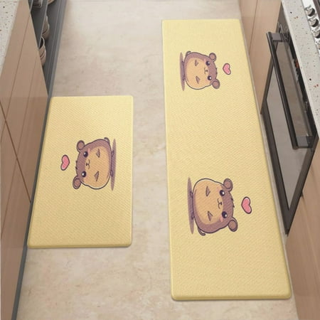 

Anti Fatigue Kitchen Mat Cute Mouse Heart Kitchen Rugs Non Slip Cushioned Standing Mat for Sink Floor Laundry Office Desk Mid 17.3 x 29