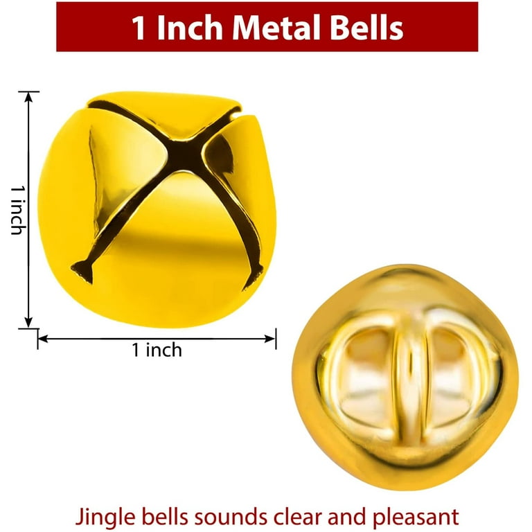 Augshy Jingle Bells for Crafts,120 Pcs 1 Inch Christmas Jingle Bells,Bulk  Sound Craft Bells for Christmas Home Festival Decorations DIY Project