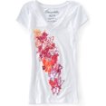 thumbnail image 1 of Aeropostale playera con gráfico divertido con purpurina para mujer, blanco, extra pequeño, 1 of 1