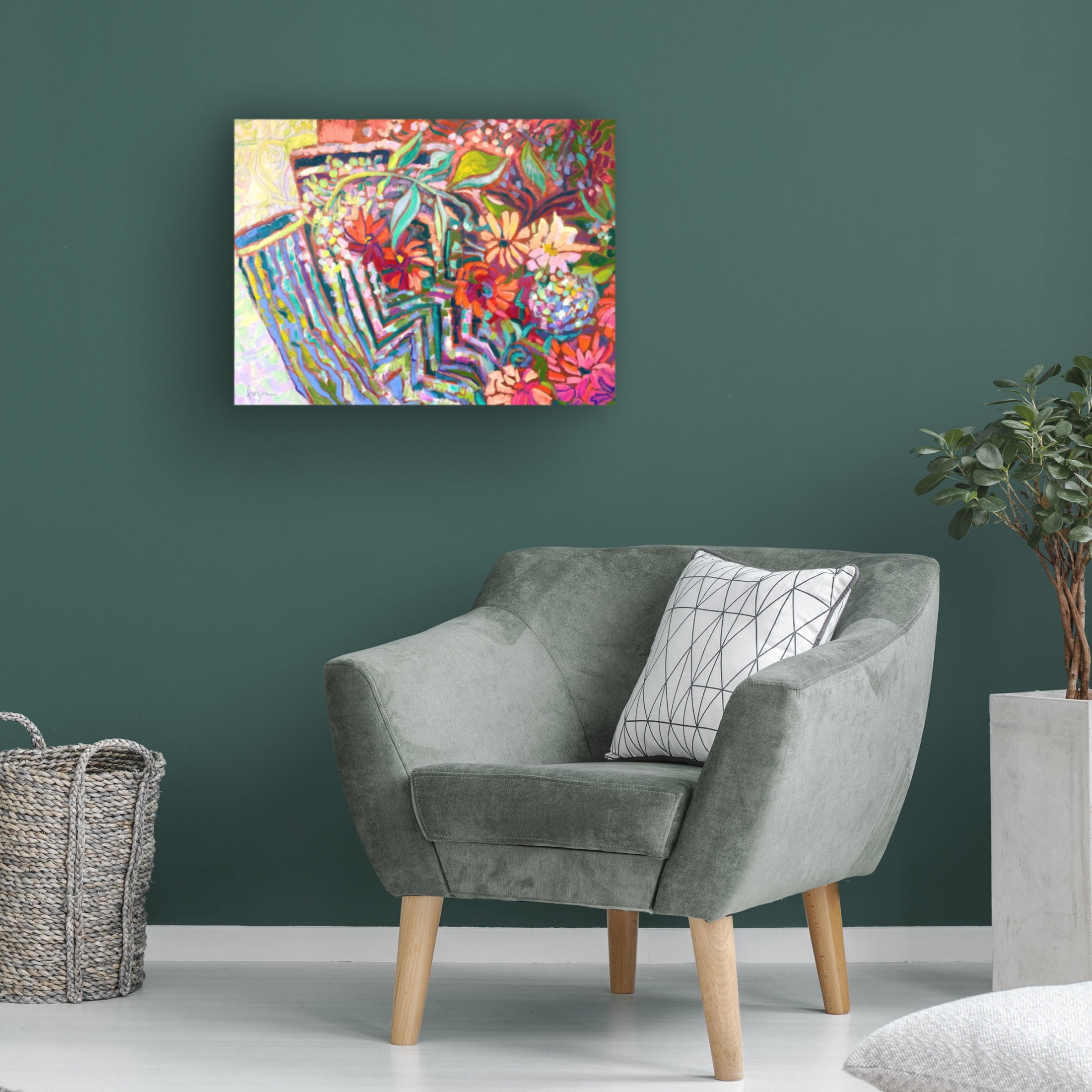Canvas Wall Art - Dorothy Fagan 'Meanderinggardenpath' Wall Art for Living Room, Bedroom, or Office D?cor by Trademark Fine Art - 32 x 24 Inches