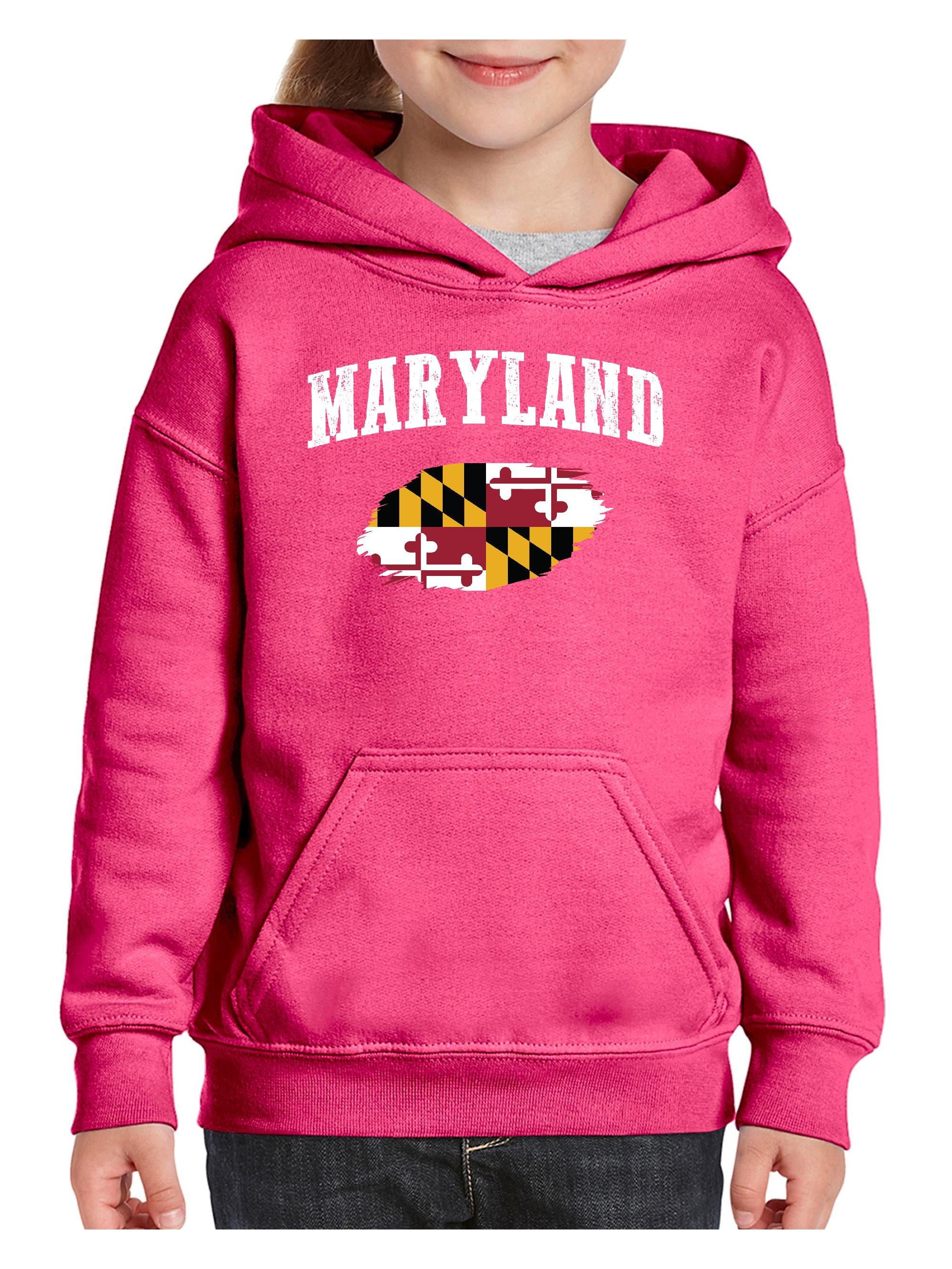 Mom`s Favorite Maryland State Flag Traveler`s Gift Unisex Hoodie for Girls and Boys