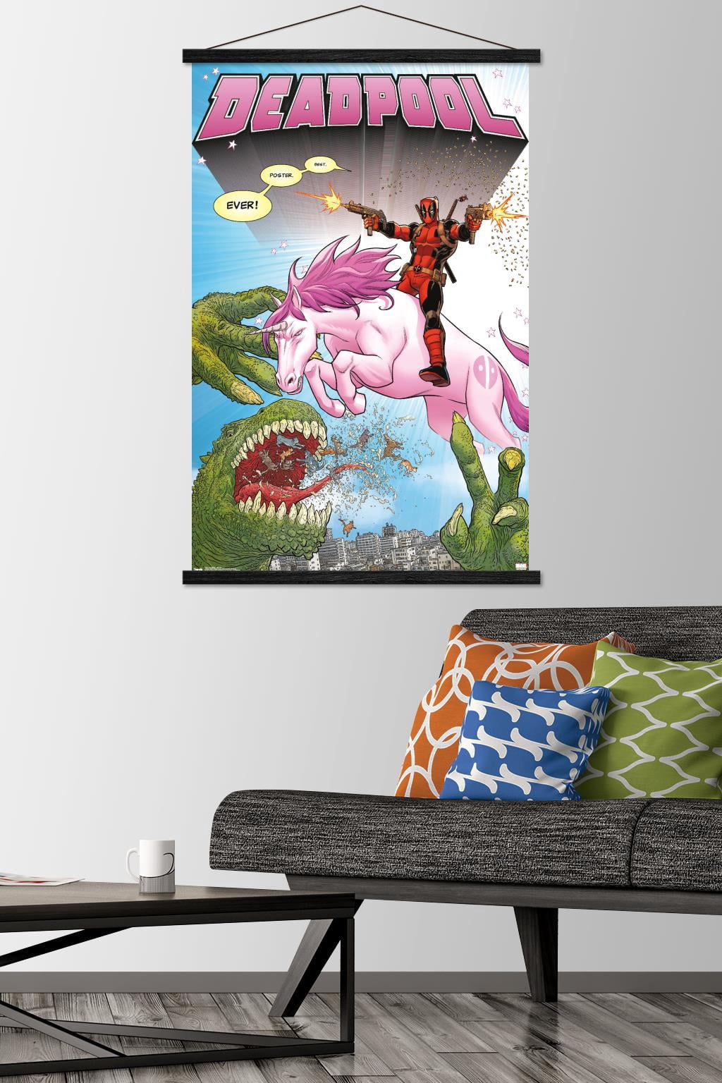Marvel Comics Deadpool - Unicorn Wall Poster with Magnetic Frame, 22.375" x 34"