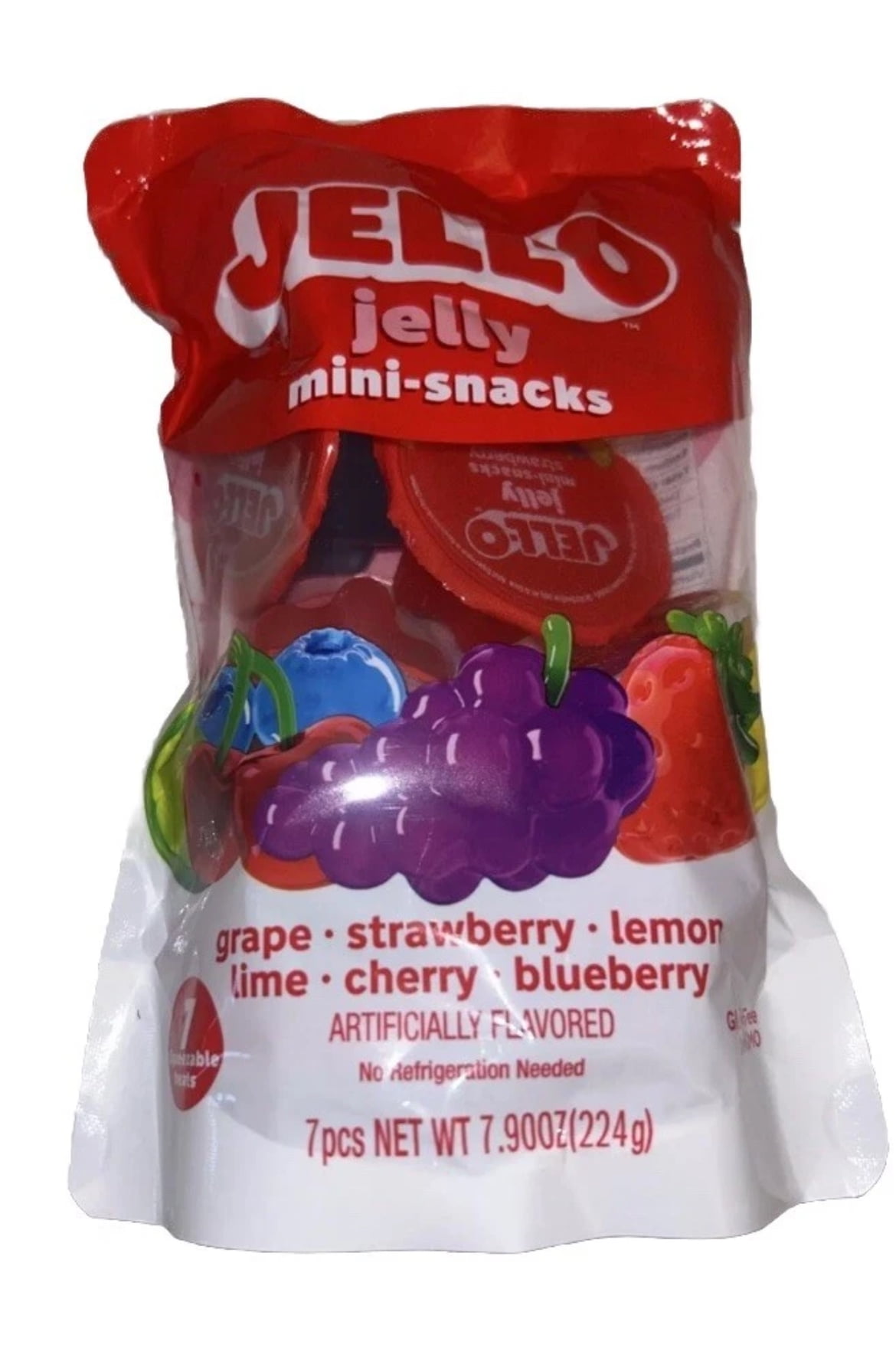 【S-low 】Jelly BeanTHEBARBAROCKETS JELL-O Jelly Mini Snacks – 7 Squeezable Treats (2-Pack, Total 14