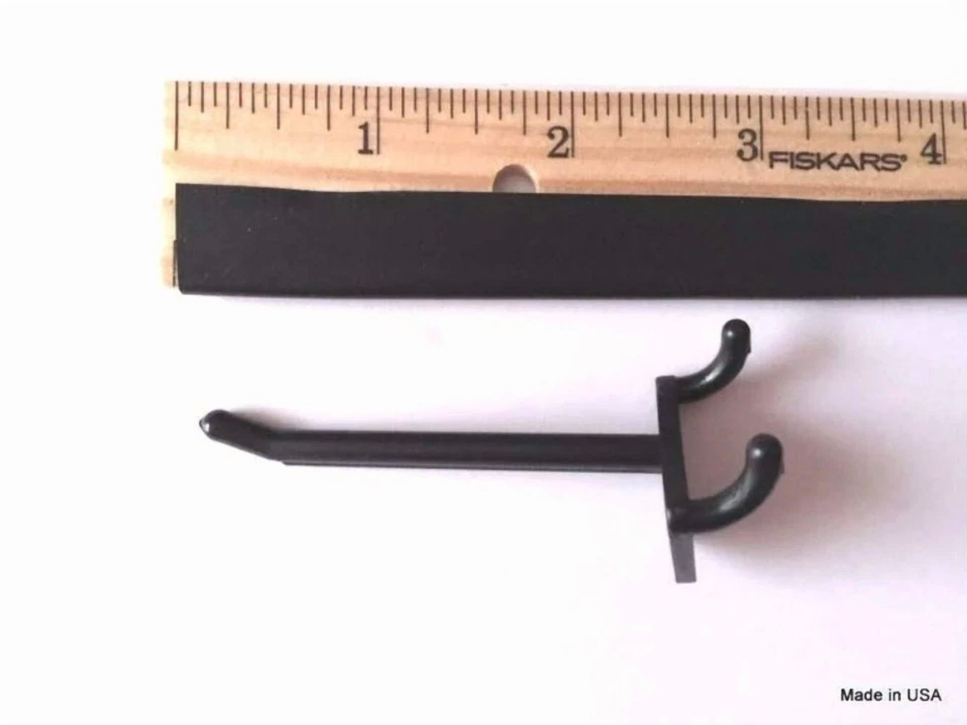 CRESTIN- (100 Pack) 2 Inch Black Plastic Peg Kit. Garage Shelf Hanger Pegboard Hooks Usa