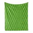 thumbnail image 1 of Forest Soft Flannel Fleece Throw Blanket, Continuing Print of Coniferous or Pine Tree Leaves Mother Nature Items, Cozy Plush for Indoor and Outdoor Use, 60" x 80", Yellow and Lime Green, by Ambesonne, 1 of 5