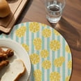 thumbnail image 4 of Round Placemats Yellow Lemon Stripes 15 inch Set of 6 Table Mats for Dining Table Summer Fruit White Blue Heat Resistant Non-Slip Kitchen & Home Decorative Place Mat Set, 4 of 8