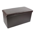 thumbnail image 1 of Achim OTFL30BR02 Pouf de Rangement Pliable - Simili Cuir Brun 30x15x15, 1 of 3