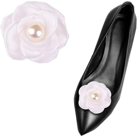 

CoCoMangos Flower Pearl Shoe Clips for Women Removable Shoe Buckles Decorative Shoes Accessories