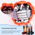 thumbnail image 6 of Sunyuer Women Mini Drawstring Bucket Bag, Letter Print PU Leather Handbag, Fashion Detachable Adjustable Strap Crossbody Shoulder Purse for Daily Travel, 6 of 9