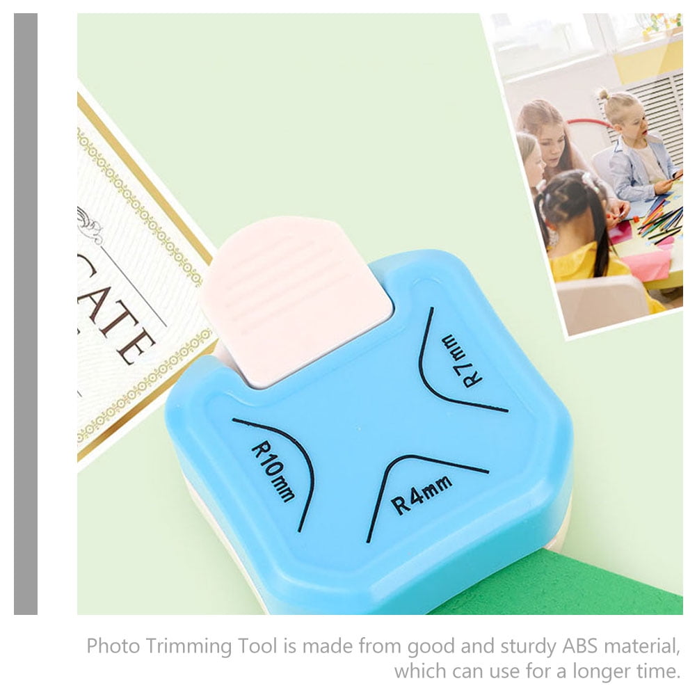 WEUVEB 2Pcs Blue Paper Corner Punch with Round and Multi Angle Edge Trimming for DIY Crafts