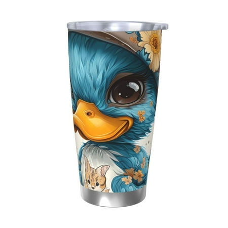 

Matuu Cute Sunflower Blue Duck for 20oz Durable Thermal Cups Keep Drinks Cold and Hot Insulated Car Mug with Lid-Without Straw
