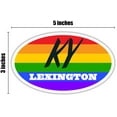 thumbnail image 3 of Lexington KY Kentucky Fayette County Rainbow Pride Flag 6 Stripes Pride Flag Euro Decal Bumper Sticker 3M Vinyl 3" x 5", 3 of 3