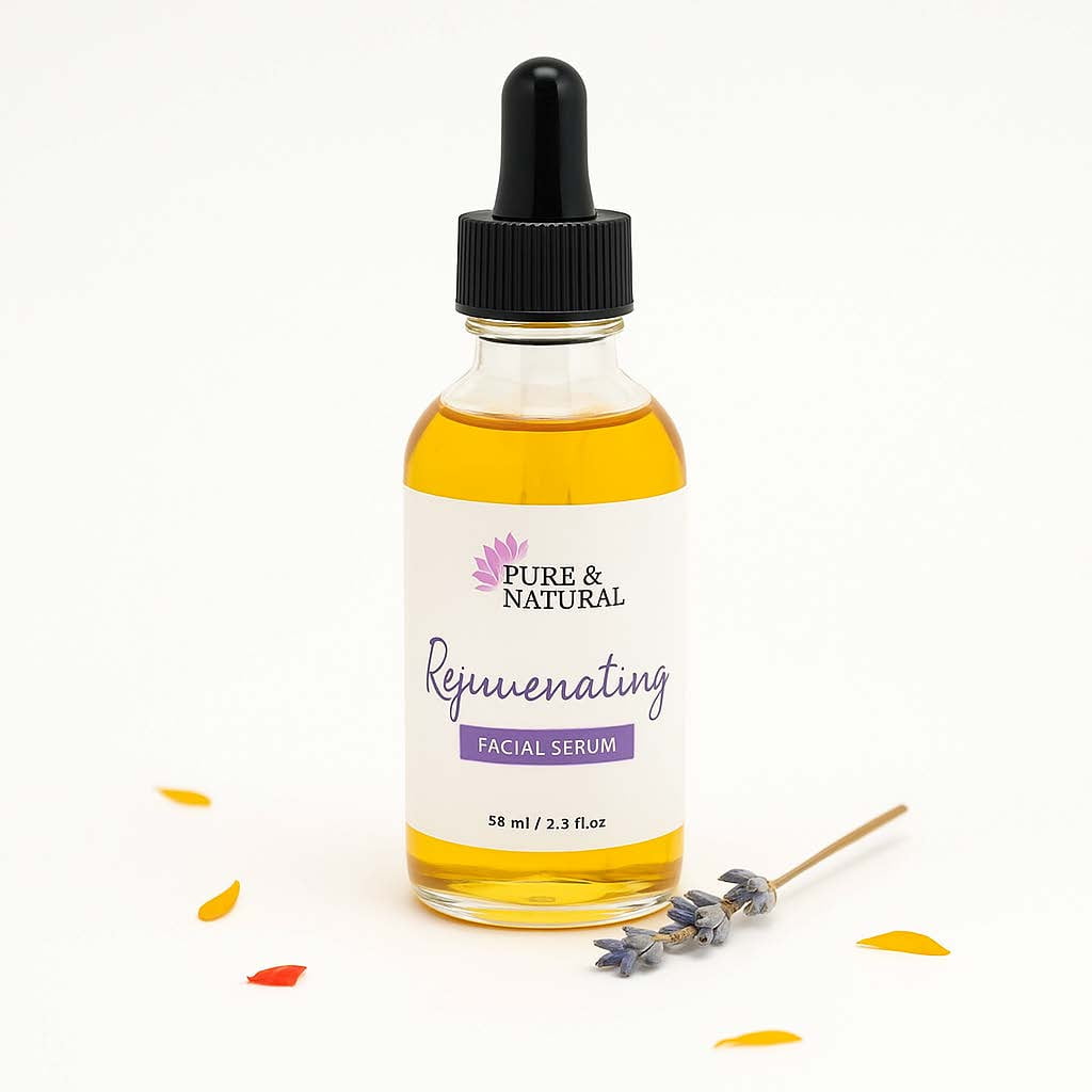 Pure & Natural Body Essentials Rejuvenating Facial Oil, Hydrating Face Serum with Squalane & Rosehip Oil, Lightweight for Dry & Sensitive Skin, 1 oz