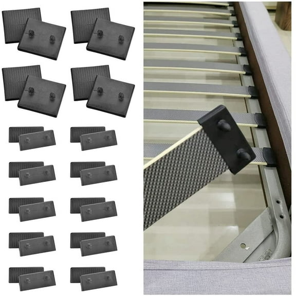 BUZIFU Bed Slat Cap Holders Kit, 12 Centre Caps & 24 Side Bracket Covers, 63mm