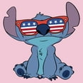 thumbnail image 2 of Girl's Lilo & Stitch American Flag Sunglasses Stitch  Graphic Tee Light Pink Large, 2 of 4