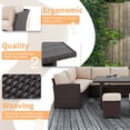 thumbnail image 5 of AECOJOY 7 Piece Patio Conversation Set, Outdoor Sectional Sofa Rattan Wicker Dining Furniture in Beige, 5 of 9