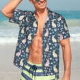 thumbnail image 5 of Picia Cute Rabbit Floral Gentle Cotton Regular Fit Short Sleeve Casual Hawaiian Shirt for Men-3X-Large, 5 of 9