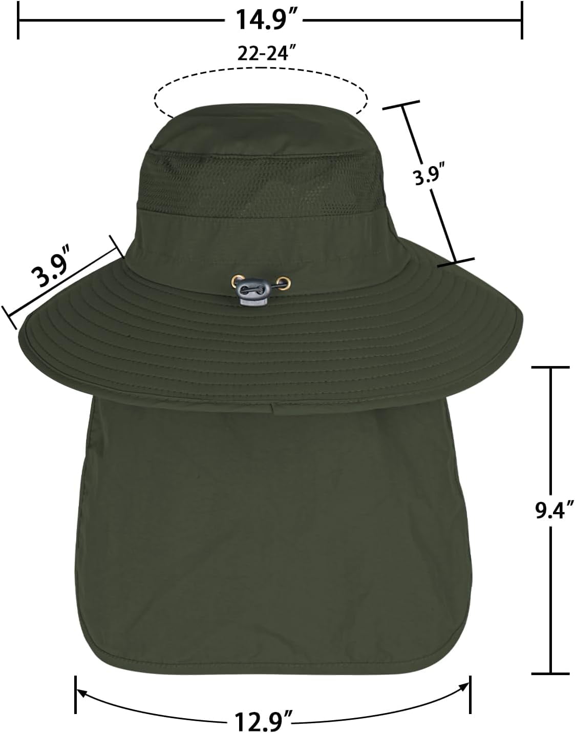 Stcylzfu Breathable UPF 50+ Fishing & Safari Hat with Wide Brim and Protective Neck Flap for Extended Sun Exposure