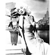 Mamie Van Doren glamour pose in low cut dress 8x10 inch photo