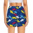 thumbnail image 4 of Goofa Cartoon Shark Printed Women 2 in 1 Running Shorts,Quick Dry Athletic Workout Shorts,High Waisted Athletic Shorts with Liner Pockets-, 4 of 9