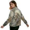 thumbnail image 3 of DISNIMO Lion Printed Jackets for Women Long Sleeve Sweatshirts Zip Up Outwear Casual Jackets Fall Winter Clothes, S, 3 of 7