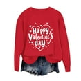 thumbnail image 2 of Craaazy Women's Heart Print Long Sleeve Valentines Shirts Round Neck Tops Gifts, 2 of 6