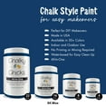 thumbnail image 4 of Chalky Chicks 16 Fl Oz Matte DC Blue Navy Blue Chalk Paint for Furniture Without Sanding - No Prep Furniture Paint No Sanding All in One for Crafts, Wood, Cabinet, Walls, Metal, Dresser, Farmhouse, 4 of 9