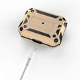 thumbnail image 3 of Dteck Shockproof Case for AirPods Pro, Compatible Wireless Charging, Hybrid Rugged Full Body Hard Shell Case with Metal Keychain, Front LED Visible, Gold, 3 of 7