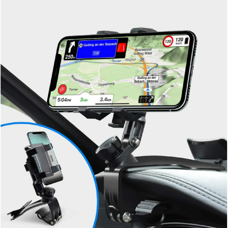360 Rotating Car Phone Mount - Secure Dashboard Clip Stand