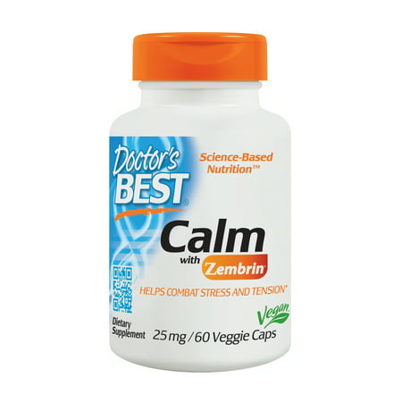Doctor's Best Calm with Zembrin, Non-GMO, Vegan, Gluten Free, Soy Free, Helps Combat Stress amd Tension, 60 Veggie (Best Medication For Stress)
