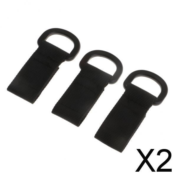 2x 3 Uds Correas de Nailon Hebilla de Cinturón Soporte para Llaves Botella Hervidor Colgante para Accesorios de Fijación de Mochila 2 piezas