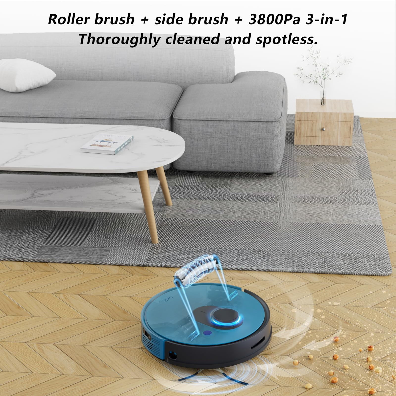 OKP Smart Mapping Robot Vacuum, WiFi/App/Alexa, LIDAR Navigation, Anti Collision and Anti-Fall, Self-Charging, Ideal for Hard Floor, Pet Hair, Carpet