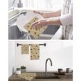 thumbnail image 5 of Brown Yellow Sunflower Kitchen Dish Towels for Drying Dishes Set of 3, Summer Botanical Farmhouse Floral Waffle Weave Microfiber Hand Tea Bathroom Towels Quick Dry & Absorbent Towel 12x12, 5 of 7