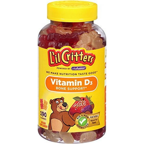 L'il Critters Vitamin D3 Bone Support Natural Fruit 190 Gummy Bears