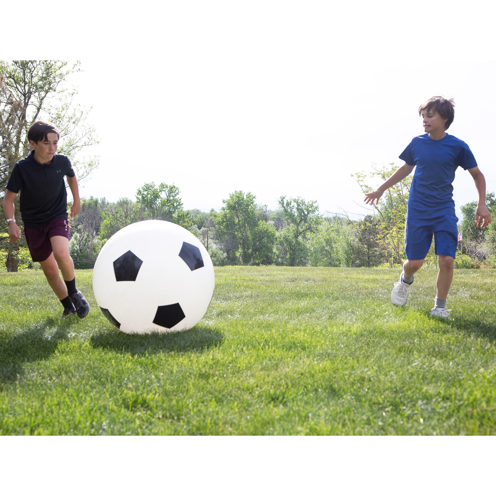 Do-U-Play: Jumbo Soccer Ball - 30" Inflatable Ball, Outdoor Sports Play, Kick-Chase-Bounce, Hand Pump, Easy Inflate & Deflate, Adults & Kids Ages 3+