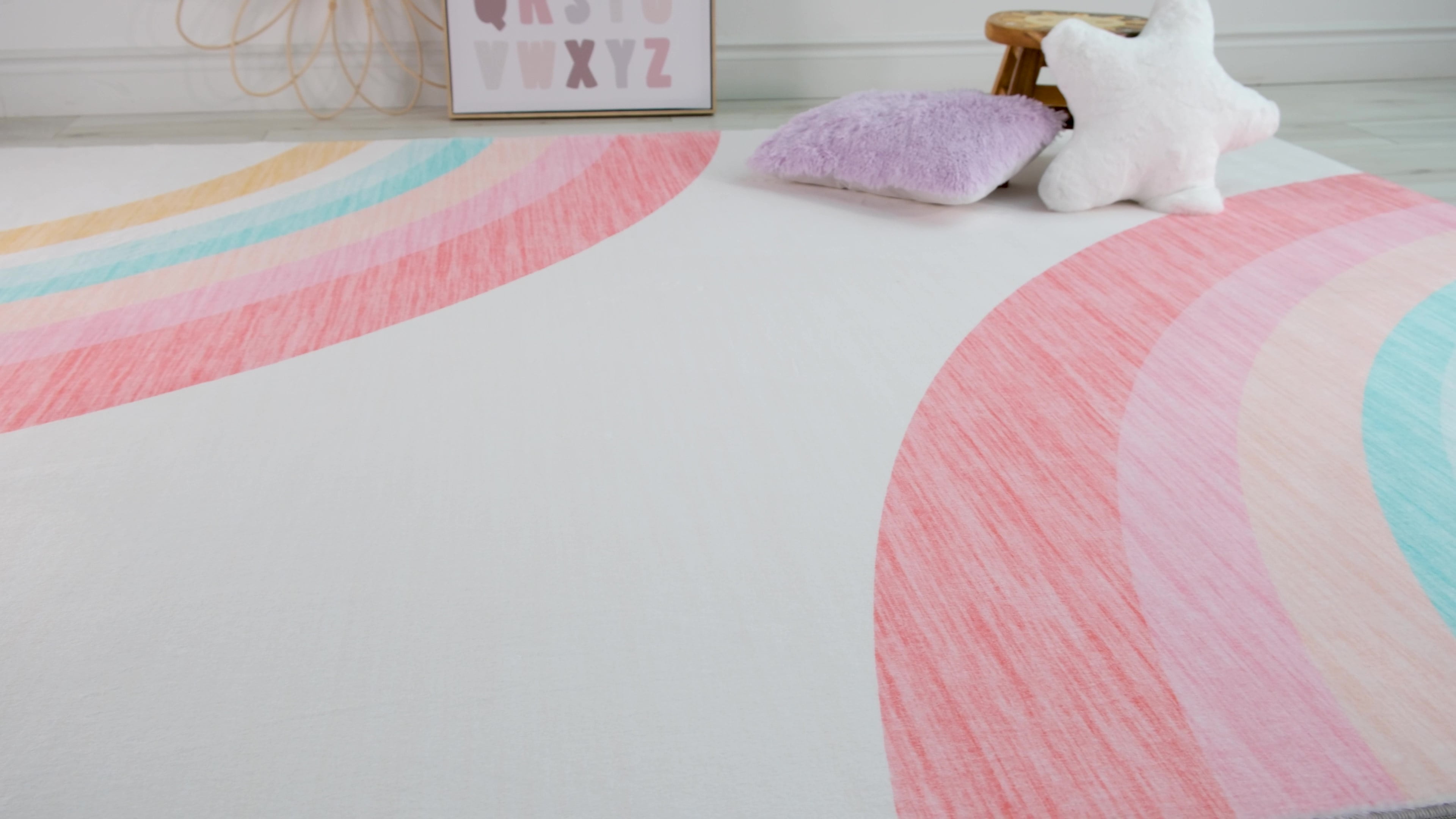 Rug Branch Kids Rainbow Soft Playmat Indoor Area Rug