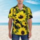 thumbnail image 2 of Fotbe Sunflowers In Vintage Camisa Hawaiana para Hombre Unisex – Camisa Casual de Verano con Botones de Manga Corta de Algodón y Lino,Large, 2 of 7