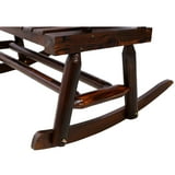 Durable Carbonized Brown Wooden Outdoor Rocking Bench for 2 Persons ...