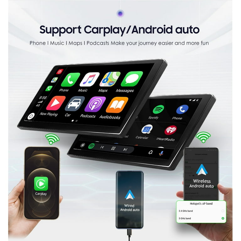 Autoradio Android 12 QuadCore 32GB ROM 2 DIN 7 HD GPS SD USB HDMI Carplay  Android Auto