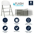 thumbnail image 3 of Flash Furniture 6 Pack HERCULES Series 330 lb. Capacity White Plastic Folding Chair with Gray Frame, 3 of 16