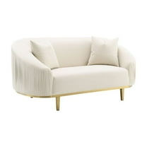 Acme Furniture Martina Loveseat w/2 Pillows in Ivory Velvet