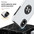 thumbnail image 6 of for iPhone XS / X Case, 360° Rotatable Ring Holder Kickstand Dual Layer Military-Grade Drop Tested Protection Support Car Holder Mount Magnetic Absorbing Bumper Phone Case, Silver, 6 of 7