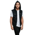 thumbnail image 4 of G-Style USA Men's Detachable Hood Denim Jean Vest DK108 - JET BLACK - X-Large, 4 of 7