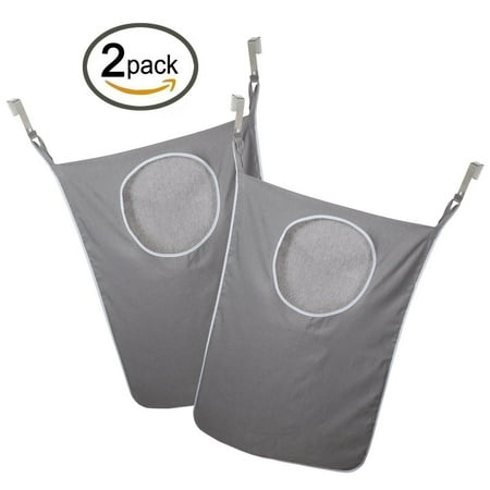 Back Of Door Laundry Hamper LaundryMate LM3132 - 2 Pack Laundry Hook, Door-Hanging Laundry Hamper with Stainless Steel Hooks (Two For The Price Of One) ()